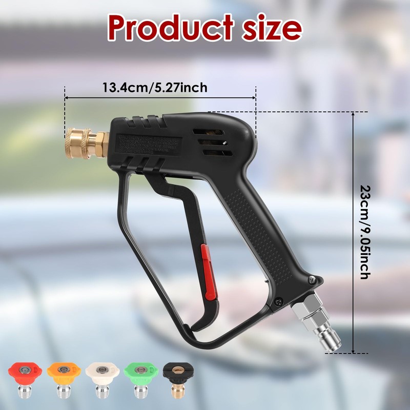 1 Set Short Pressure Washer Tool with Swivel 3/8inch Inlet