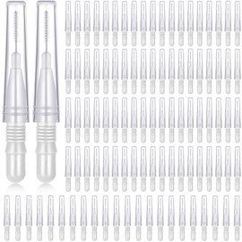 BBTO 100 Pcs Braces Dental Brush Flosser for Cleaner Interdental Brush Toothpick Tooth Flossing Head Oral Dental Toothpick Cleaners Cleaning Tool(White)