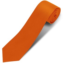 Puistr Men's Ties Solid Pure Color 3.15" (8CM) Necktie Plain Formal Black Ties For Men, Orange, Medium