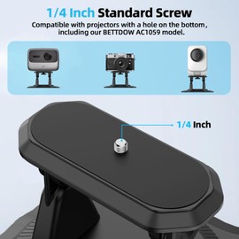 Bettdow Projector Stand,1/4" Screw,Adjustable Stand with Easy Setup and 360-Degree Rotation for Most Projectors,Lightweight 240g (Only Stand)-Black