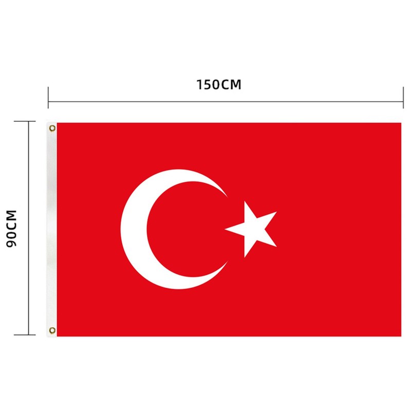 Turkey Flag 90 x 150 cm - Weatherproof Polyester Flag