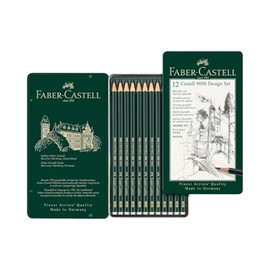Faber-Castell Lápices Castell 9000 con 12 Lápices de Diferentes Graduaciones, desde 8B hasta 2H, diseñados para ofrecer una amplia gama de efectos, in