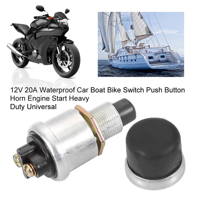 VIFER Waterproof Push Button Switch Horn Button Push Starter 12V