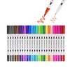24 Watercolour Pencils Coloured Pens with Double Tip Brush Pen