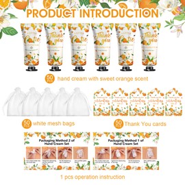 KONEUK 50 Pack Bulk Hand Cream Sets, Christmas Stocking Stuffers Gifts, Bridal Shower Favors, Wedding Shower Favors and Baby Shower Favors for Guests, Thank You Gifts for Women (Orange)