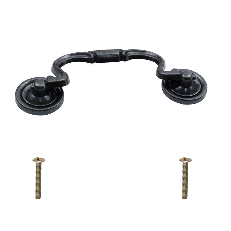 Pastlla 4Pcs Antique Bronze Black Cabinet Pull Handles Bail Handle