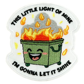 XMJY Funny Dumpster Fire Meme Patch, Embroidered Iron on Patches, Cute Morale Patch for Backpacks, Dog Harnesses, Army Vests, Trucker Hats, Helmets, Gym Bags