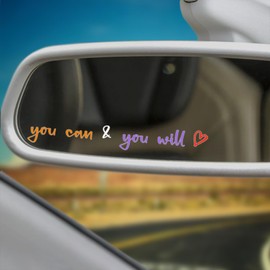 3X You Can & You Will Car Mirror Decal, Rearview Mirror Decal, Car Mirror Accessories, Water Bottle Stickers, Car Decals for Women, Cute Car Stickers, Car Decal Stickers