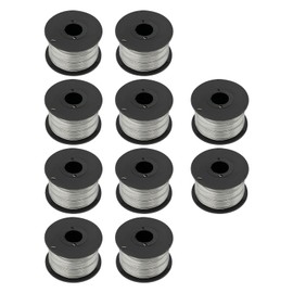 RustyVioum 10 Rolls Iron Wires, Sturdy Metal Wire Galvanized Cable Wire Rope, 0.8mm Diameter Universal Tie Wire for Rebar Bundling Machine, Silver and Black