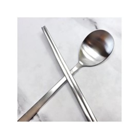 Bold Stainless Steel Cutlery Set (5-Piece) Matte Made in Korea Spoons and Chopsticks Housewarming Gift / 볼드 스텐 수저세트 5인조 무광 국산 숟가락 젓가락 집들이선물