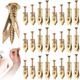 Axicvloes 80 Pcs Self-Drilling Anchors, Heavy Duty Screw Anchors Kit, Zinc Plated Anchors and Screws No Drill Holes (4 Sizes)