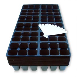 1440 Cells Seedling Starter Trays for Seed Germination +10 Plant Labels (240, 6-Cell Trays)