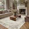 PureCozy 8x10 Washable Neutral Area Rug Living Room Beige Vintage