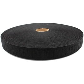 Zipperstop Non Roll Strong Black Elastic - 71% Polyester / 29% Rubber - Black - 1 Inch x 5 Yards - Casual