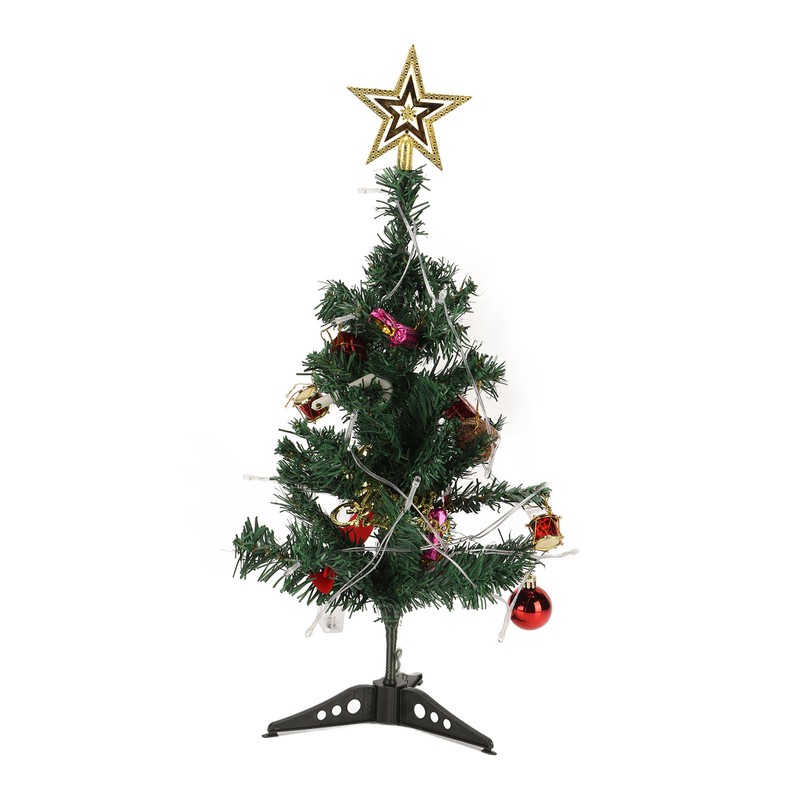 19.7inch Tabletop Christmas Tree Mini Artificial Decorated Christmas Tree Set