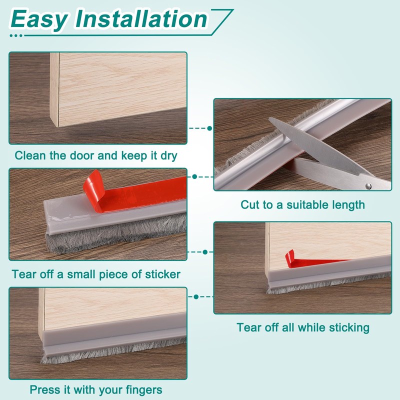 uxcell Door Sweep, 1.2" x 40", White, 1 Pcs, 1