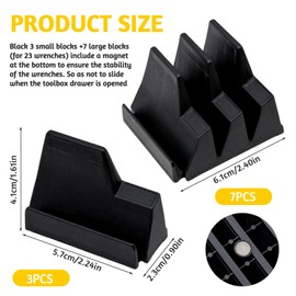 JJQHYC Tool Holder for 23 Spanner Adjustable Spanner Holder Wrench Organiser Ring Spanner Holder for Ratchet Wrench Magnetic Strips Tool Holder