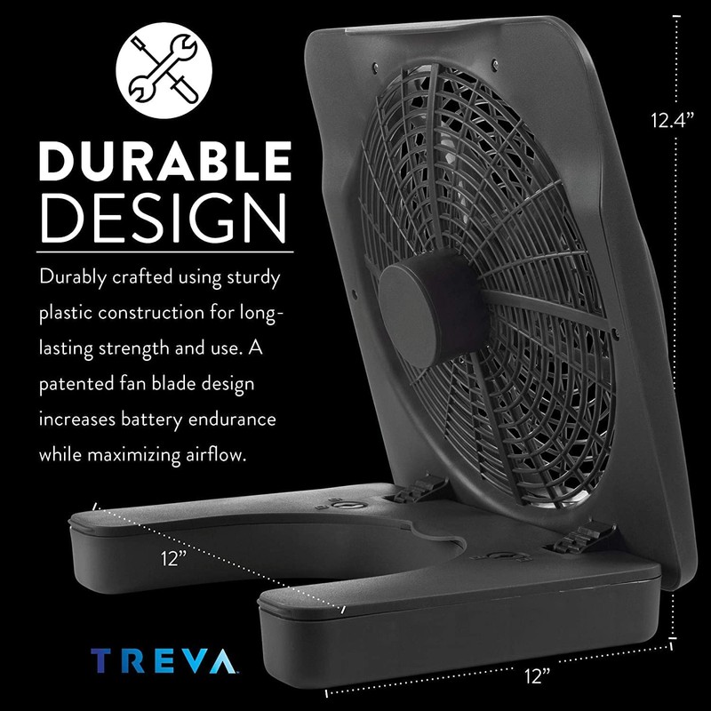 O2COOL Treva 10-Inch Portable Desktop Air Circulation Battery Fan, 2