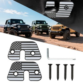 XhuangTech - Kit de reparación de visera solar para Wrangler JK 2018/JL 2018-2023/Gladiator 2020-2023, accesorios de coche de aleación de aluminio mejorada, con visera americana, clips utilizados para