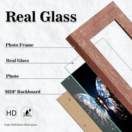 Anozie 5x7 Picture Frame, 2 Pack Vintage Picture Frames 5x7 Real Glass for Wall and Tabletop Display, Rustic 5 x 7 Photo Frame Antique Bulk Widen Border