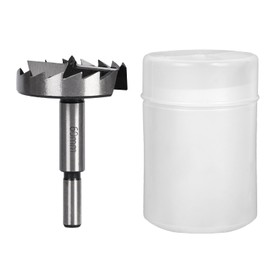 2-3/8 Inch Forstner Drill Bit 60mm Forstner Bits 3/8 Inch Round Shank Wood Drilling Bit Woodworking Hinge Cutter Tool for Wood Plywood Plastic with Storage Case