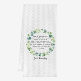 IWXYI Irish Blessing Kitchen Towel,St. Patrick's Day Tea Dish Towel,Rish Gifts for Girls Women,Irish Gifts Hand Towels, Irish Tea Towels, 16 X 24 Inches