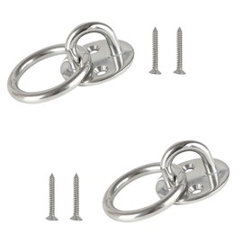 Wvkzuc 2 Set Heavy Duty Hanger Hook Hammock Wall Mount 304 Stainless Steel Wall Mount Hook Pad Eye Plate with Swivel Hook for Ceiling Balcony Gym Garage Hammock Kitchen (Round)