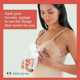 Wide Mouth Base Connector 2pc - Compatible with Motif & Spectra S1 S2 Pumps & Bottles; Compatible with Medela, Maymom, Pumpin Pals, Lacteck & Idaho Jones Flanges - Replacement Pump Parts Adapter