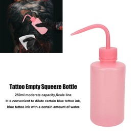6 Botellas Vacías para Apretar Tatuajes, Botella de Lavado de 250 Ml, Botella para Apretar Tatuajes con Boca Estrecha para Tatuadores, Botella de Chorro, Regadera Suculenta (Rosa)