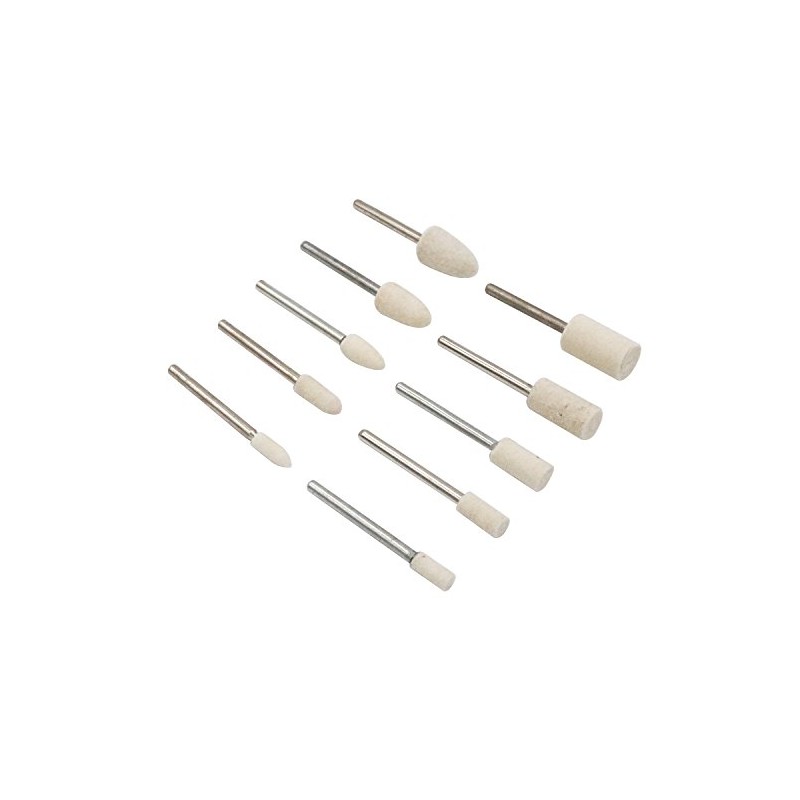Niupika 100pcs Wool Felt Polishing Wheel Mounted Cone Polishing Grinding