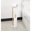 GZILA Toilet Paper Holder Stand Brushed Gold with Reserve, Marble