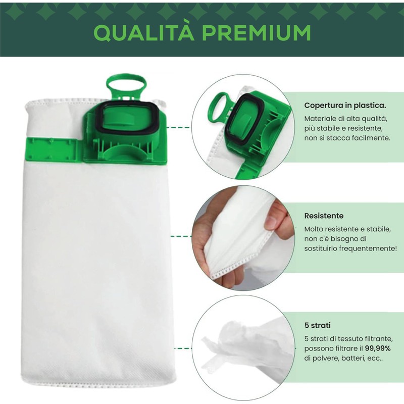 12 Compatible Bags for Folletto VK140/VK150 with 12 Fragrances +