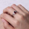 LUO 1.73 CT Oval Shaped Garnet Ring 925 Sterling Silver