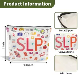 Social Worker Gifts for Women Men, Funny Social Work Appreciation Gift Cosmetic Makeup Bag, Retirement Birthday Graduation Social Work Month Gifts,Travel Toiletry Bag with Zipper (SLP)