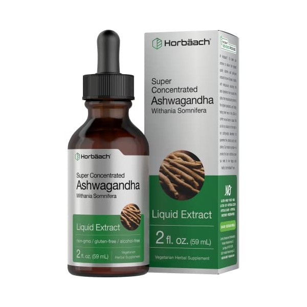 Ashwagandha Root Liquid Extract | 2 fl oz | Alcohol Free Tincture | Vegetarian, Non-GMO, Gluten Free Supplement | by Horbaach