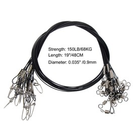 Croch Stainless Steel Wire Leader Fishing Swivels Snaps 150LB