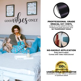 My Vinyl Story Good Vibes Only Inspirational Wall Decal Motivational Office Decor Quote Inspired Motivated Positive Focused Wall Art Vinyl Wall Decal School Classroom Words and Saying 36x10 in