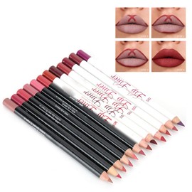 Set de 12 delineadores de labios mate, resistentes al agua y de larga duración, de aplicación y sencilla, que aportan un volumen a los labios.