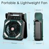 Sendowtek Portable Camping Battery Fan with Solar Panel, 10400mAh Rechargeable