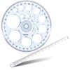 Plastic Ruler Set Clear 12inch/30cm Straight Ruler, Triange Ruler, Protractor