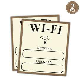2 Pack WiFi Password Sign Fridge Magnet,Dry Erase WiFi Sign,Magnetic WiFi Password Network Sign for Home, Guests, Business,Airbnb(4.5 * 5inch,Elegant Design)