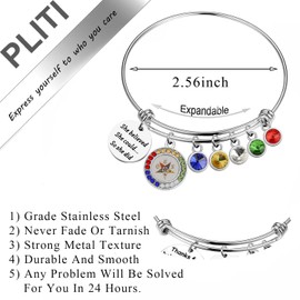 PLITI OES Symbol Gift Sorority Sisters Gift She Believed She Could So She Did OES Sorority Bracelet For Women (believed OES bg)