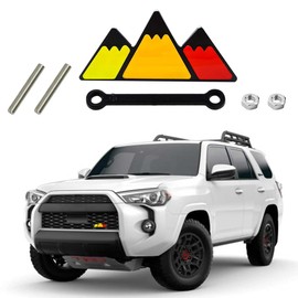 Mingxuan Store MingxuanStore Tri-Color Grille Emblem Car Truck Badge for Tacoma 4Runner Tundra Sequoia Rav4 Highlander Decoration Accessories (Triangle-Yellow, Orange, Red)