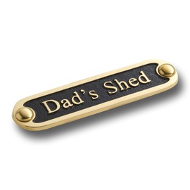 The Metal Foundry Dad's Shed Metal Door Sign. Traditional Style Home Decor Accessories Door Or Wall Brass Plaque. Handmade In England.