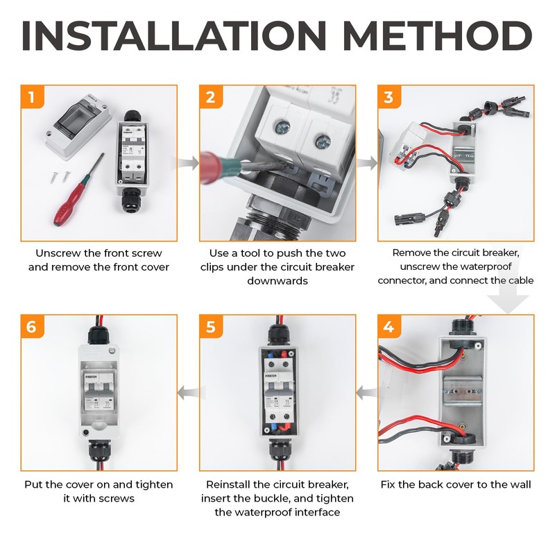 Pjerjzn Solar Panel Disconnect Switch 20A 550V Solar Shut Off