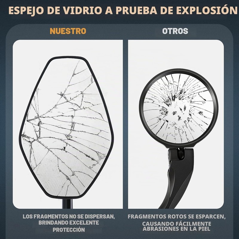 West Biking Espejo de bicicleta – Espejo retrovisor estable para