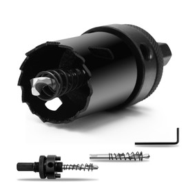 1-3/8" | 35mm Hole Saws with Heavy Duty Arbor HSS Bi-Metal Hole Cutter Drill Bit for Wood Cornhole Boards Plastic Drywall Metal Fiberboard(Black)