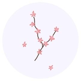 24 x 40mm Round 'Spring Tree Blossom' Stickers (SK00065100)