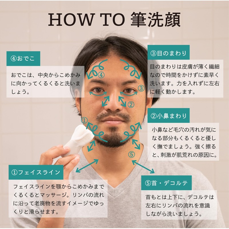 ROTD-2.6set 熊野筆ROTUNDA®洗顔筆（ボリューム）＆専用スタンドセット 熊野筆洗顔ブラシ 村岸産業