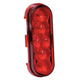 Stop/Tail/Turn Light, 6LED, 6x3In, Oval, Red